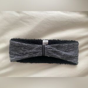 Lululemon Black and Gray Knit Fleece Lined Headband